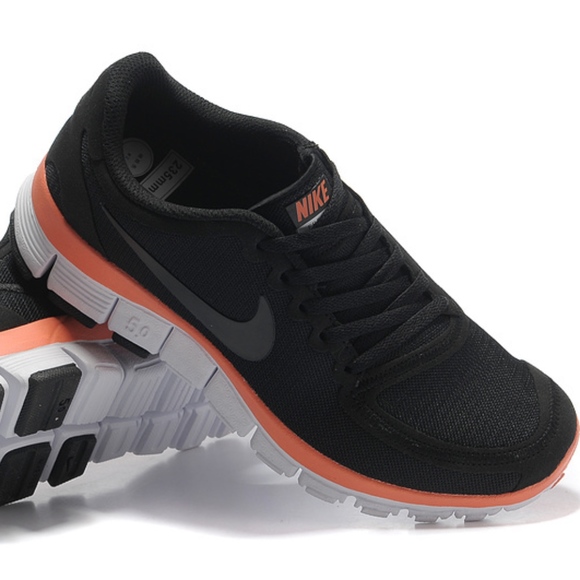 black and peach nike shoes